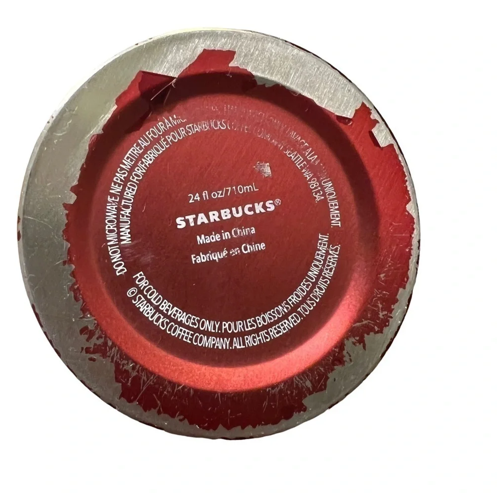 Starbucks Venti 24oz Stainless Steel Cold Cup Maroon Burgundy Matte